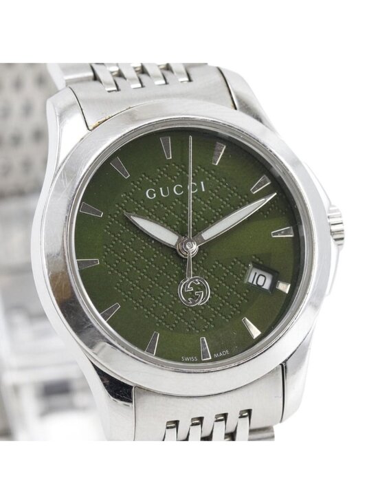 Gucci 126.5 Stainless Steel Quartz Analog Display Green Dial Watch main image 5